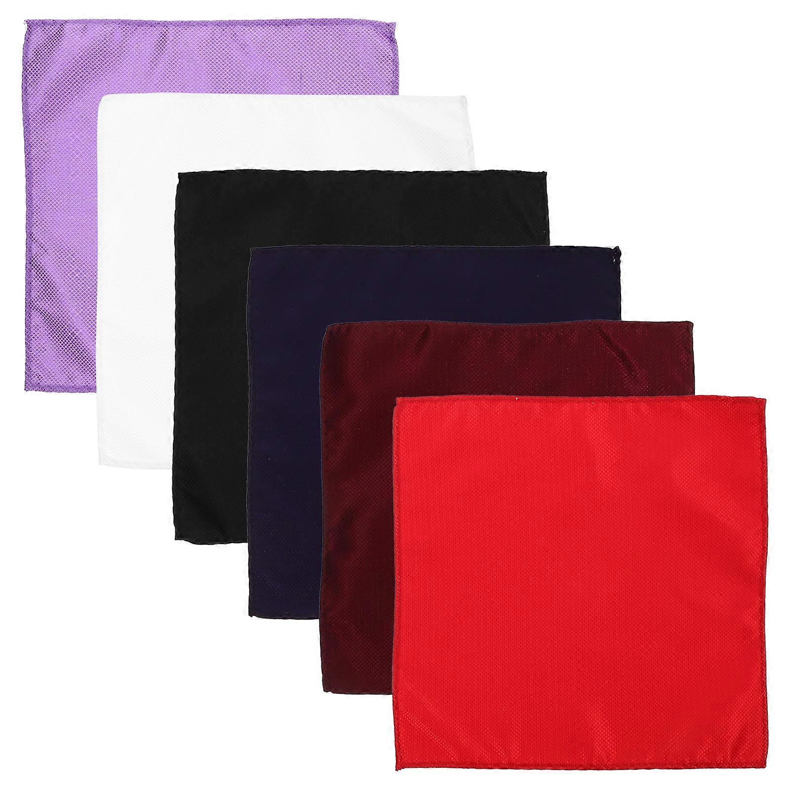 Mens Pocket Squares Handkerchief For Formal Occasions Classic Style White 6Pcs