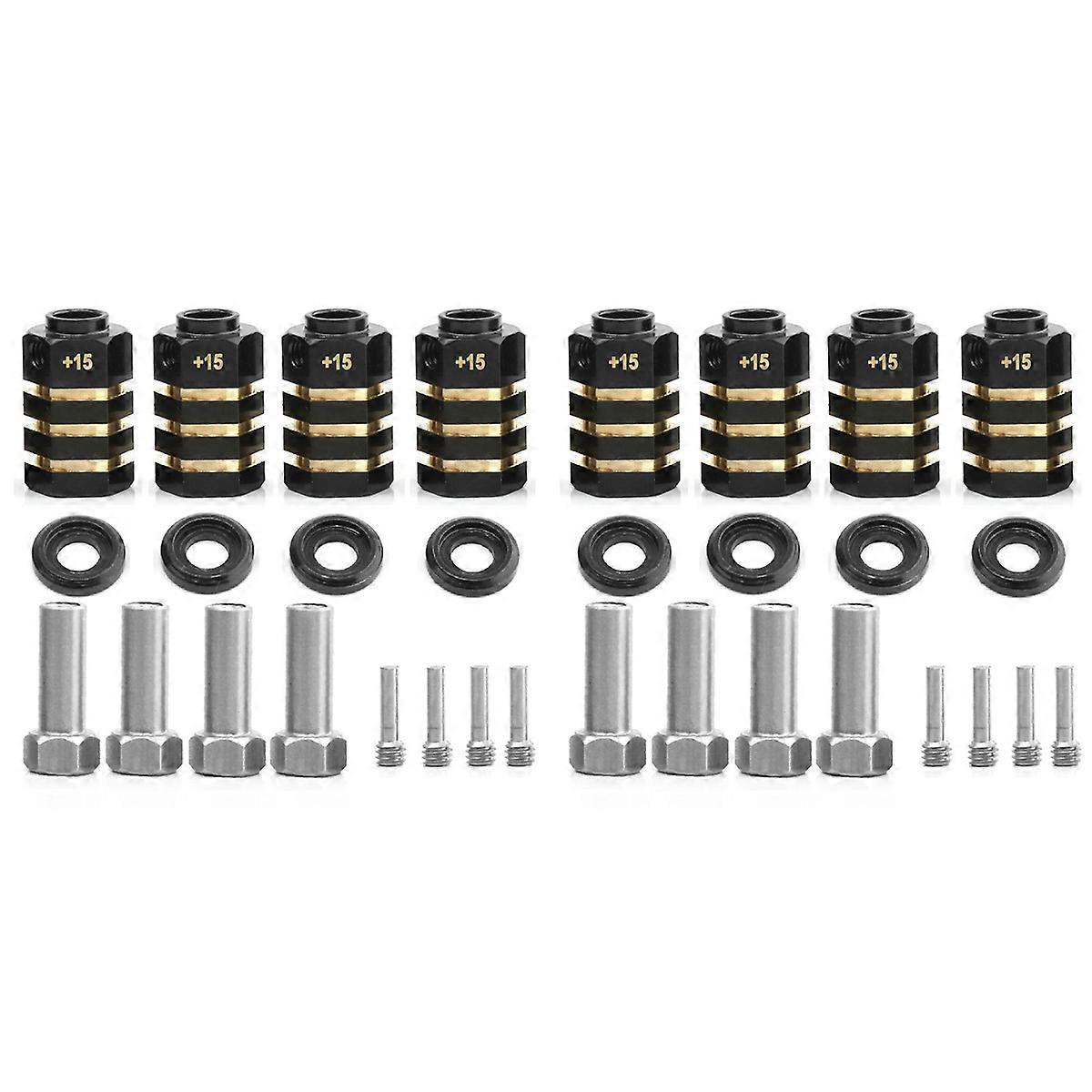 2X RC Brass Spacers Wheel Hex Hub Extenders for TRX4 TRX6 Wheels Extension Hex Drive Adapter(+15mm T