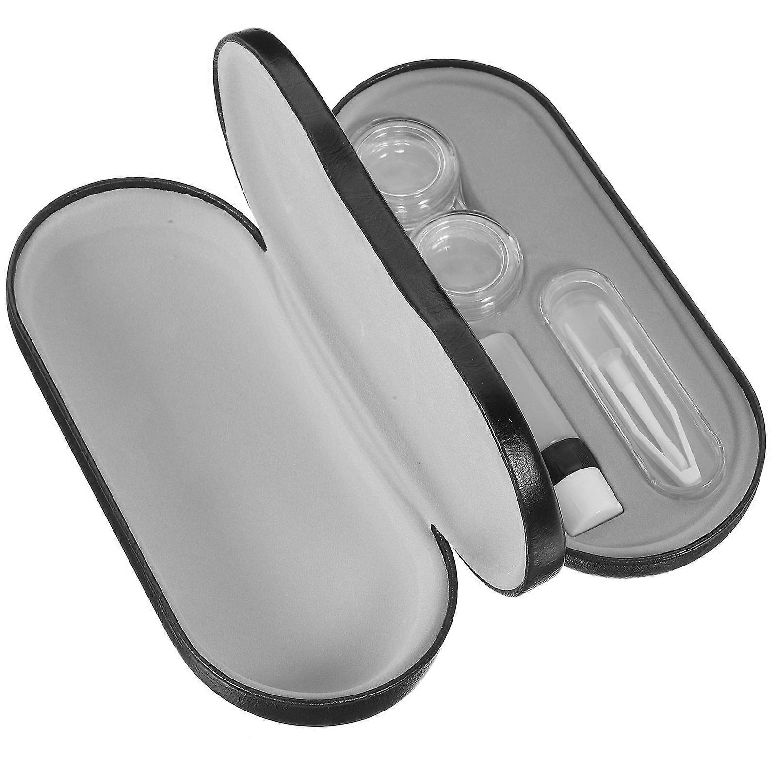 Portable Double Layer Glasses Organizer Case Hard Shell Travel Spectacle Container for Home or On the Go, Lightweight Durable Eyeglass Storage Box