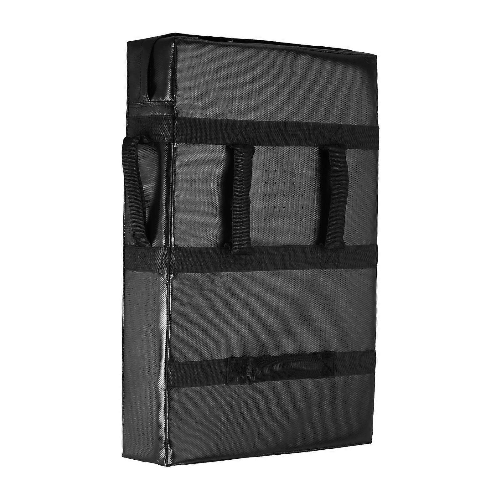 Fußball Blocking Dummy, 24x16 Zoll Blocking Pads, Kick Shield Pad mit Griffen, High-Density Sponge Tackle Dummies, Schwarz, 1 Stück