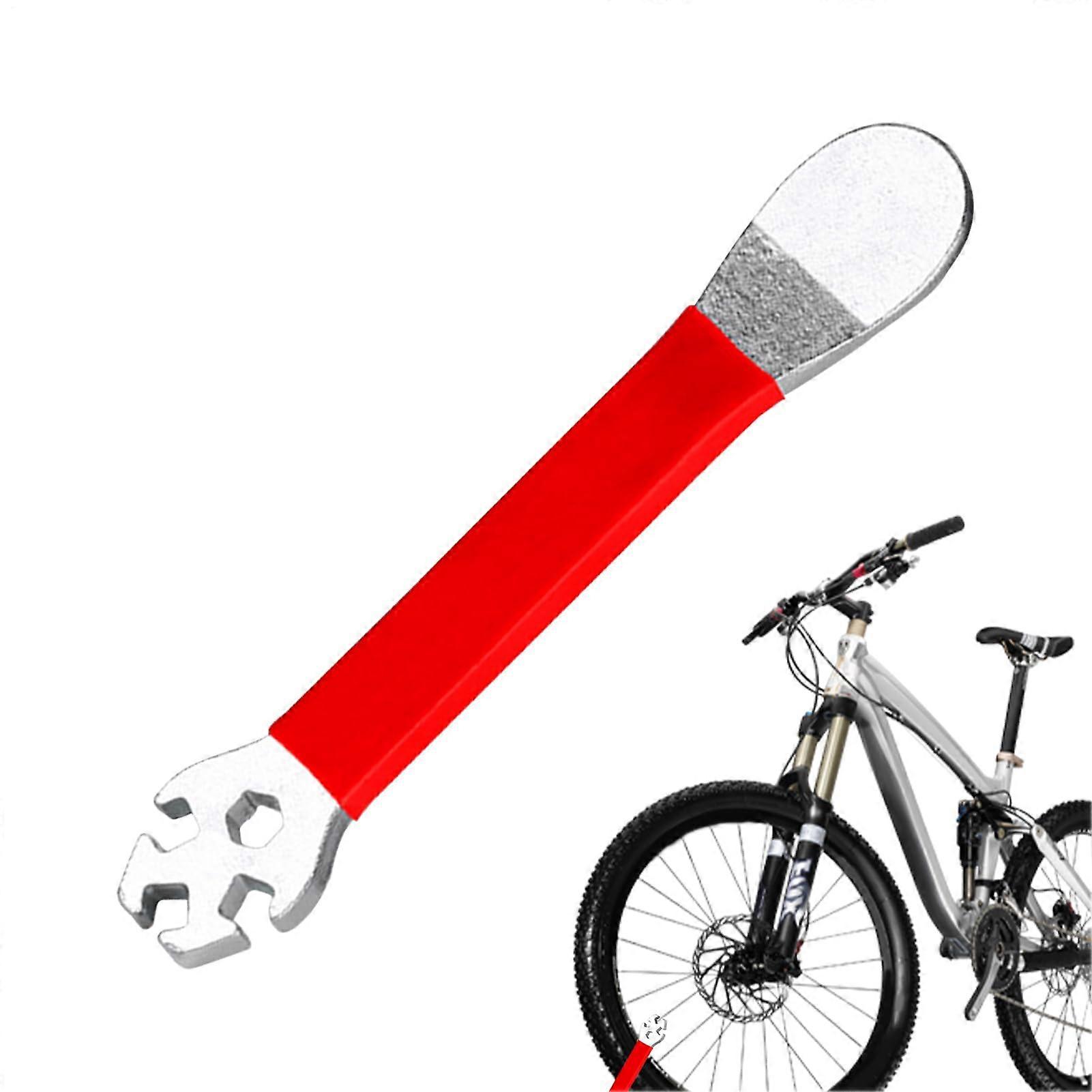 Spoke Wrench for Bicycles, Precision Long-Handled Rim Alignment Tool for Wheel Truing and Spoke Adjustment, Red