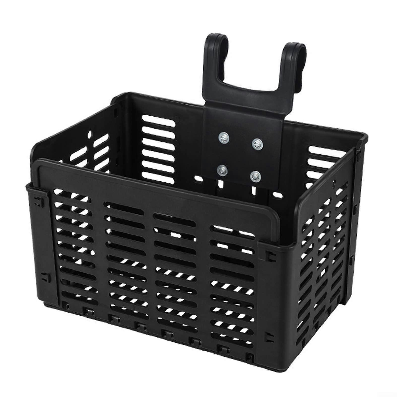Foldable Front Bicycle Basket, Removable Handlebar Storage, Lightweight Durable Design, Compatible with Most Bikes