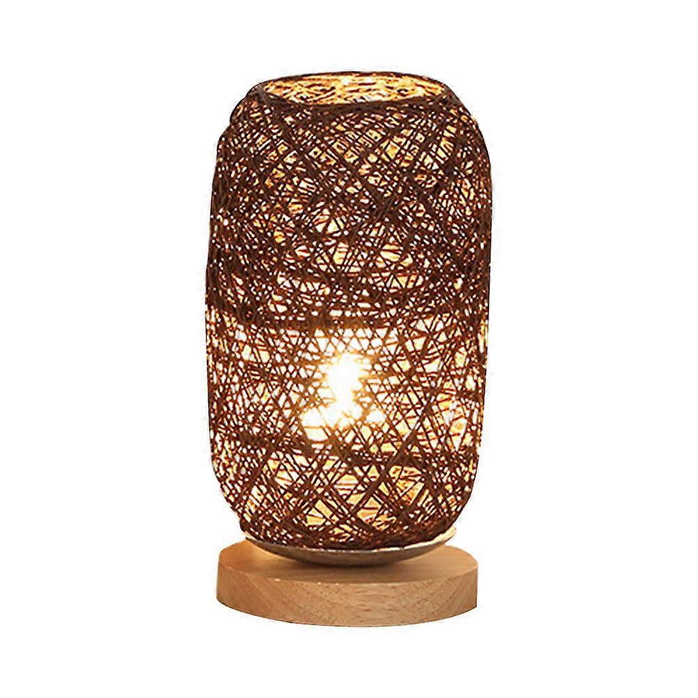 Lampe de table rechargeable 1 pièce, corde tressée couleur café, douce et chaleureuse, idéale pour la chambre
