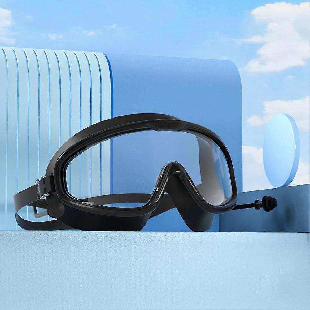 Large-Frame Swimming Goggles With Earplugs Waterproof, Anti Fog, High-Definition