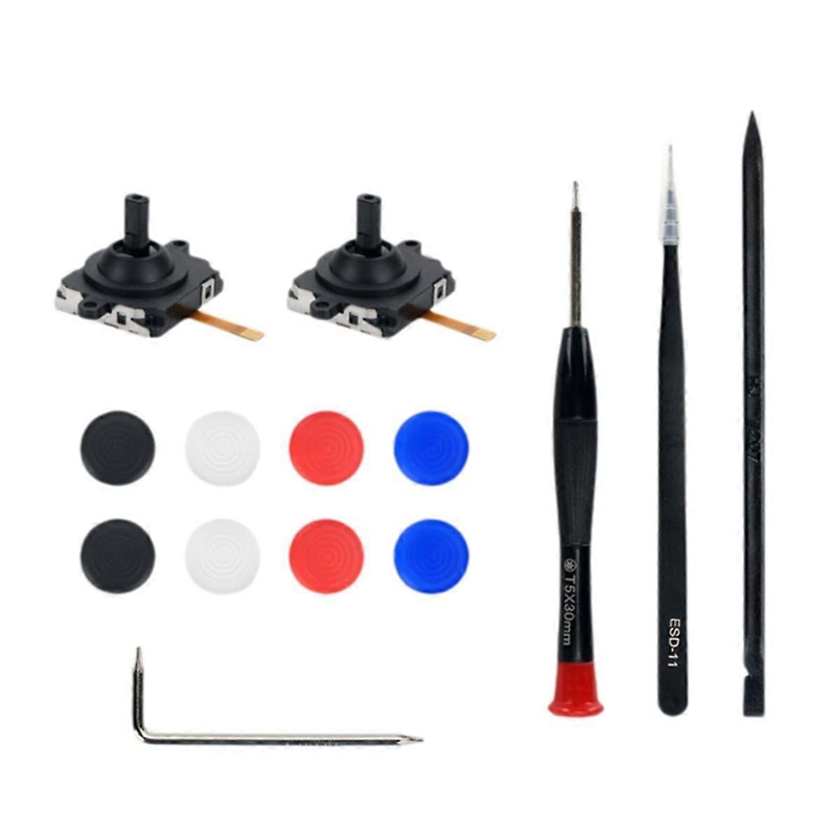 Replace for 3 VR Handle 3D Analog Joysticks Thumb Stick with 8PCS Silicone Case&Disassembly Tool
