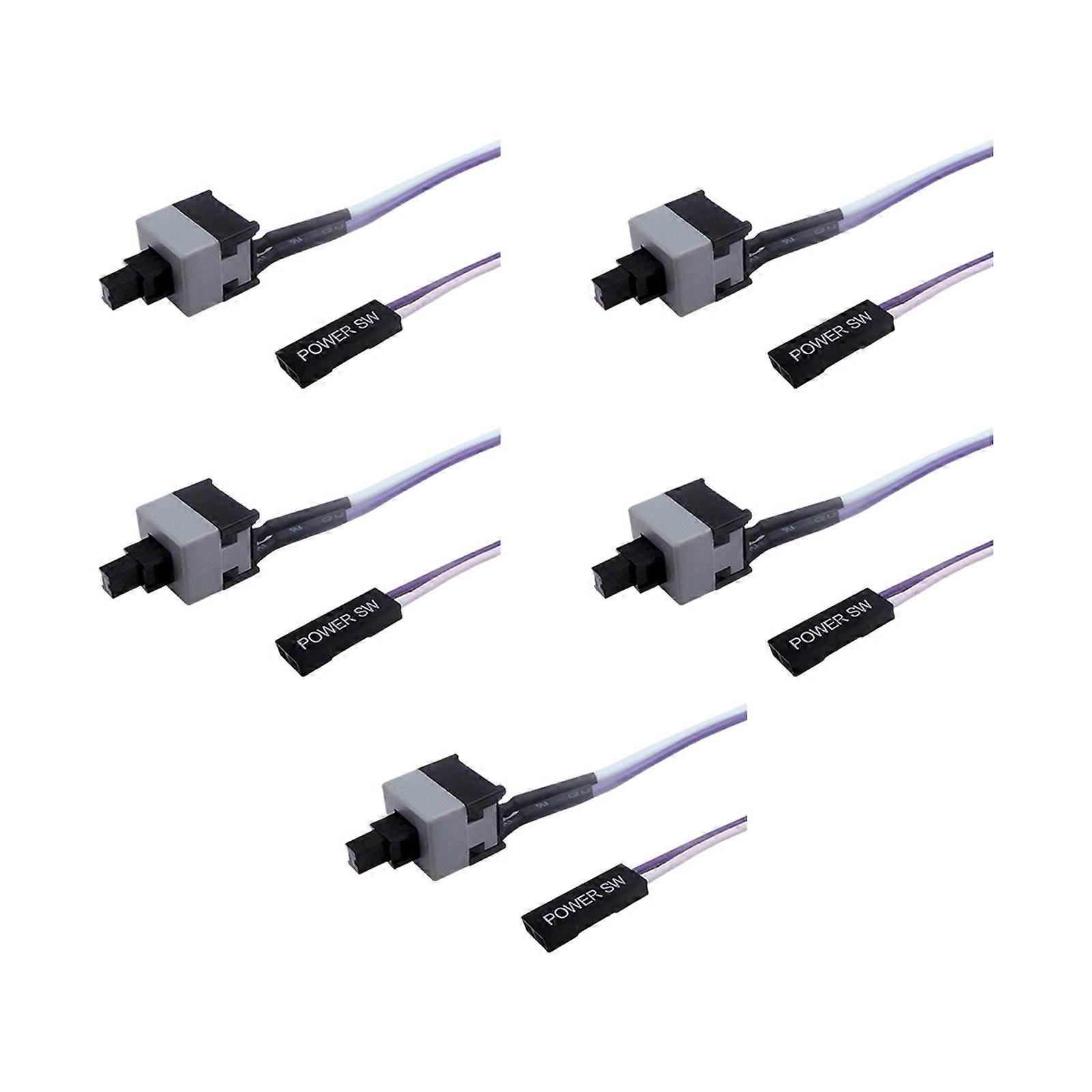 ATXs Power Switcher Cord 2Pin 50cm Computer Motherboards Reset Button Connection Plugs and Play PC Power Cable 24Awg Purple white color