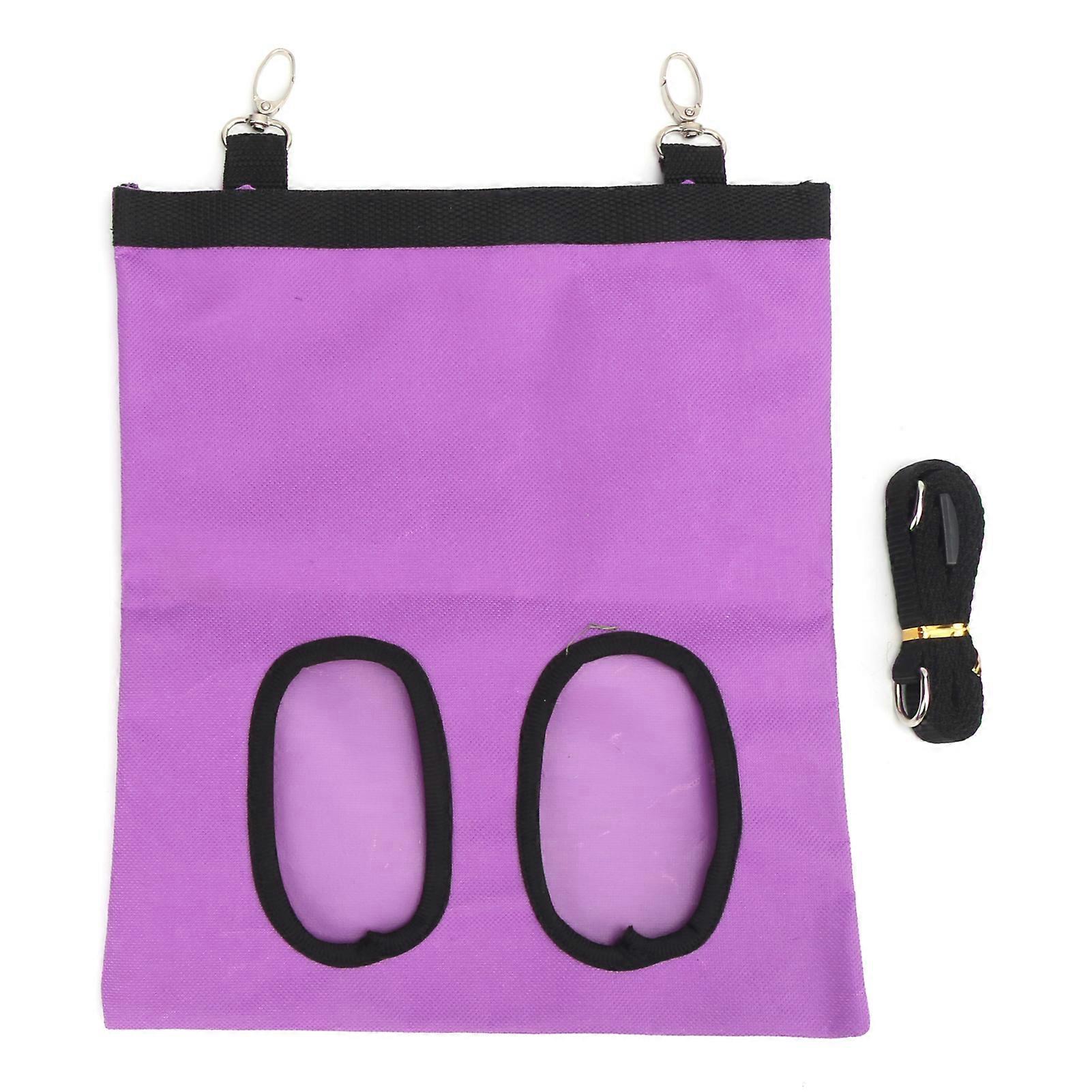 Rabbit Hay Feeder Bag Feeder Storage Hanging Feeding Hay for Guinea Pig Small AnimalsPurple