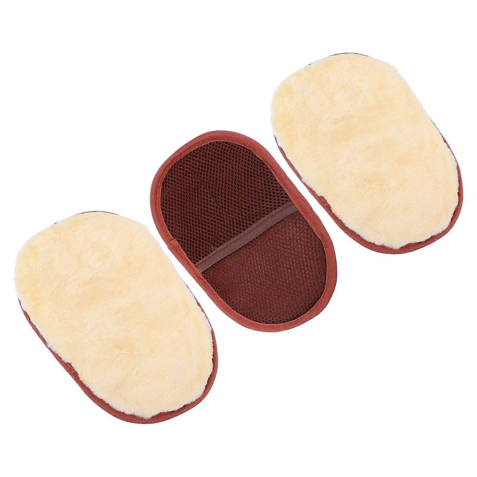 Car Wash Mitt Car Cleaning Mitts Practical Design Coffee 23X15.5cm Dirt Absorption 3Pcs