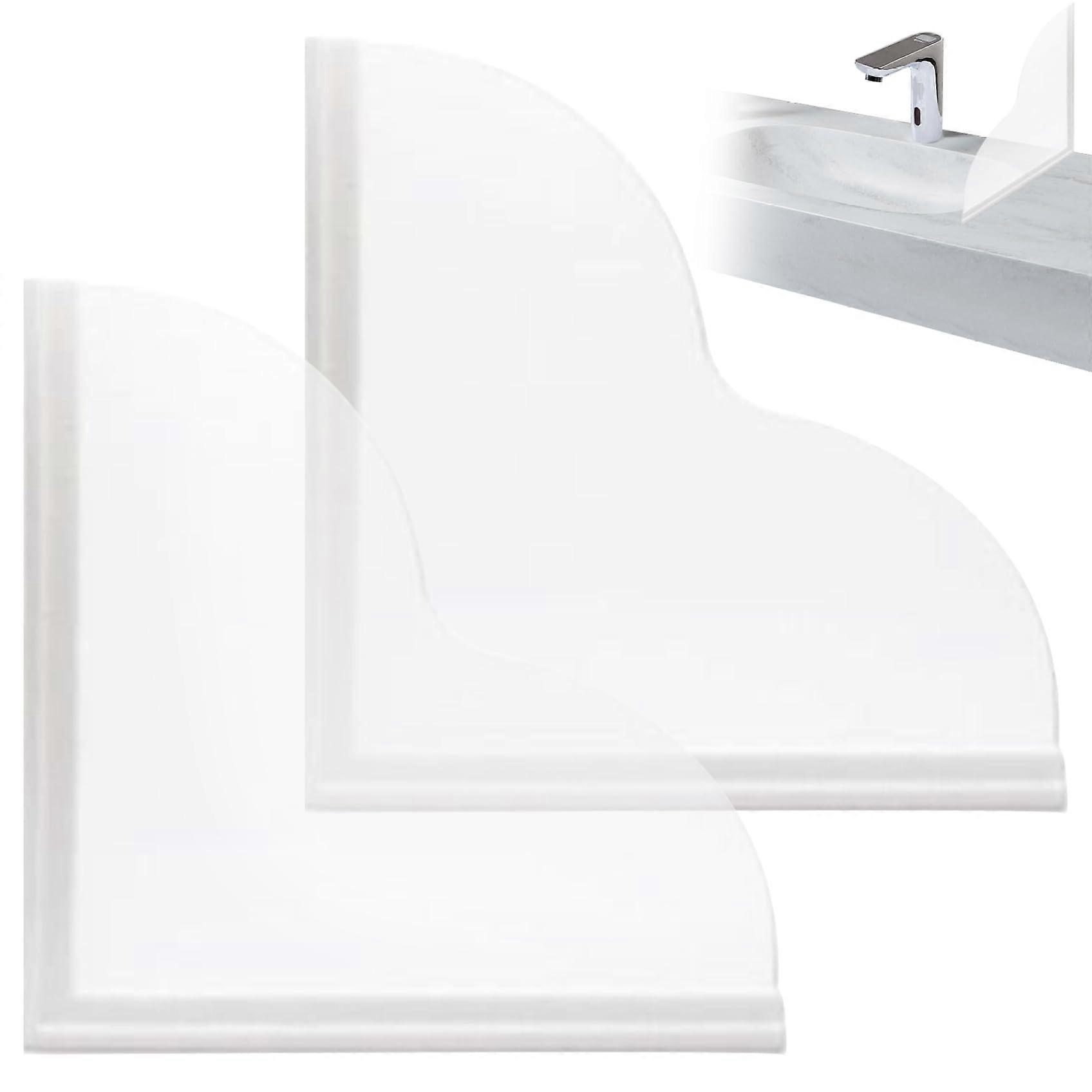 9.5 x 9.5 Inch Waterproof Acrylic Shower Corner Splash Guards, Adjustable Self-Adhesive Water Barriers, 2 Pack