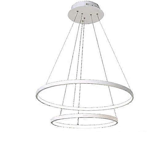 LED Pendant Light Dimmable with Remote Round 2 Rings Design 40 60 cm