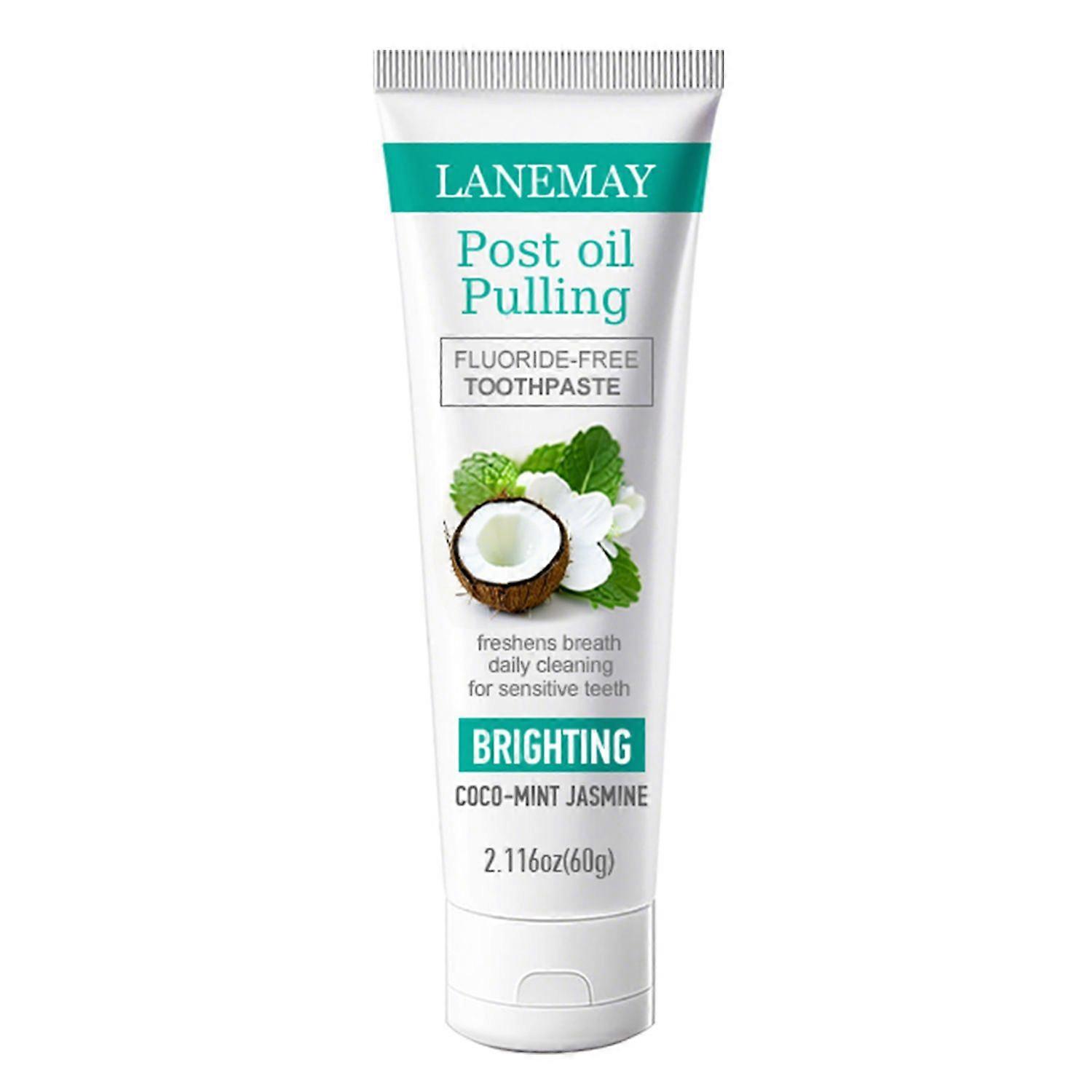 Coconut & Mint Pulling Oil Toothpaste for Fresh Breath & Clean Mouth - Refreshing Toothpaste - Complete Oral Care - Teeth Whitening Toothpaste