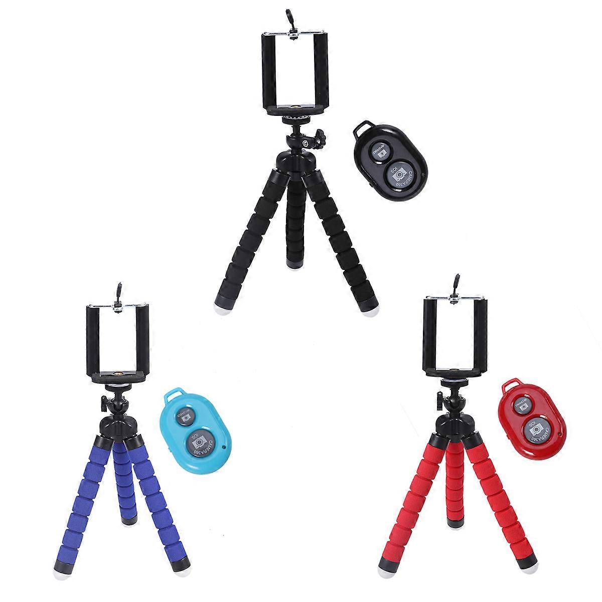Adjustable Selfie Stick Tripod with Remote, Lightweight Phone Holder for Cameras, Rotatable Stand for Smartphones and Digital Cameras, Black