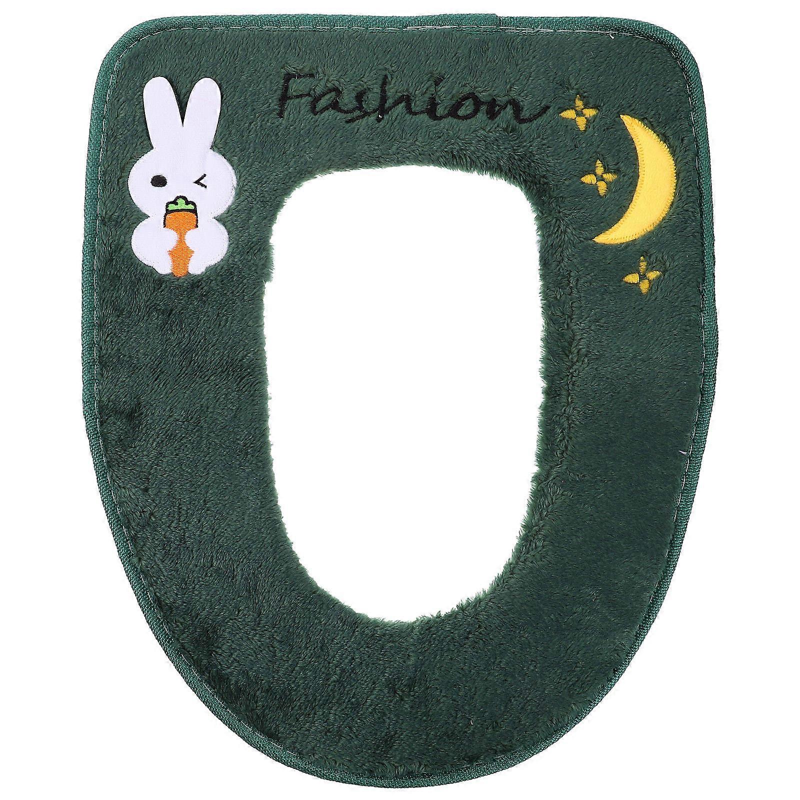Plush Toilet Seat Cover with Zipper – Comfortable Winter Pad with Handle for Easy Cleaning and Installation