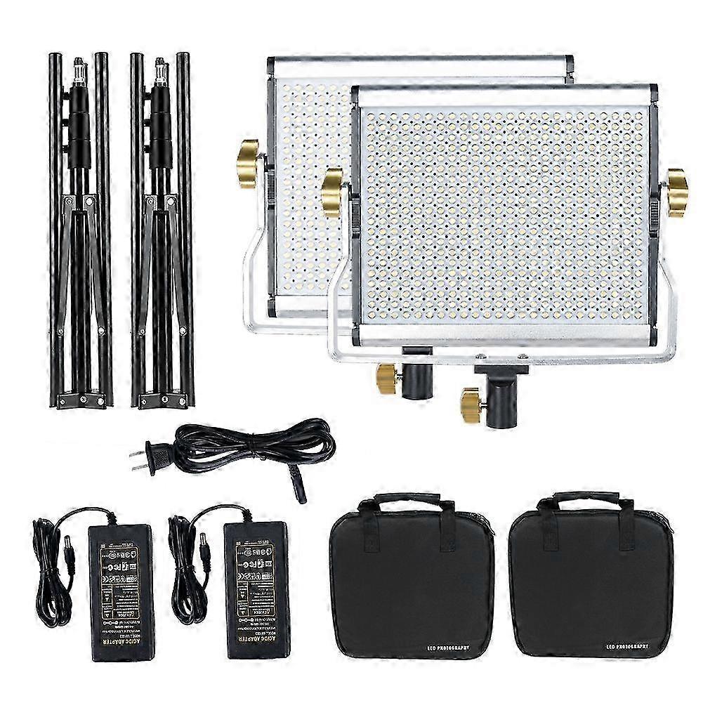 Bi-color Led Video Light Stand Kit With 480 Beads, 29w Power, And Adjustable Angles