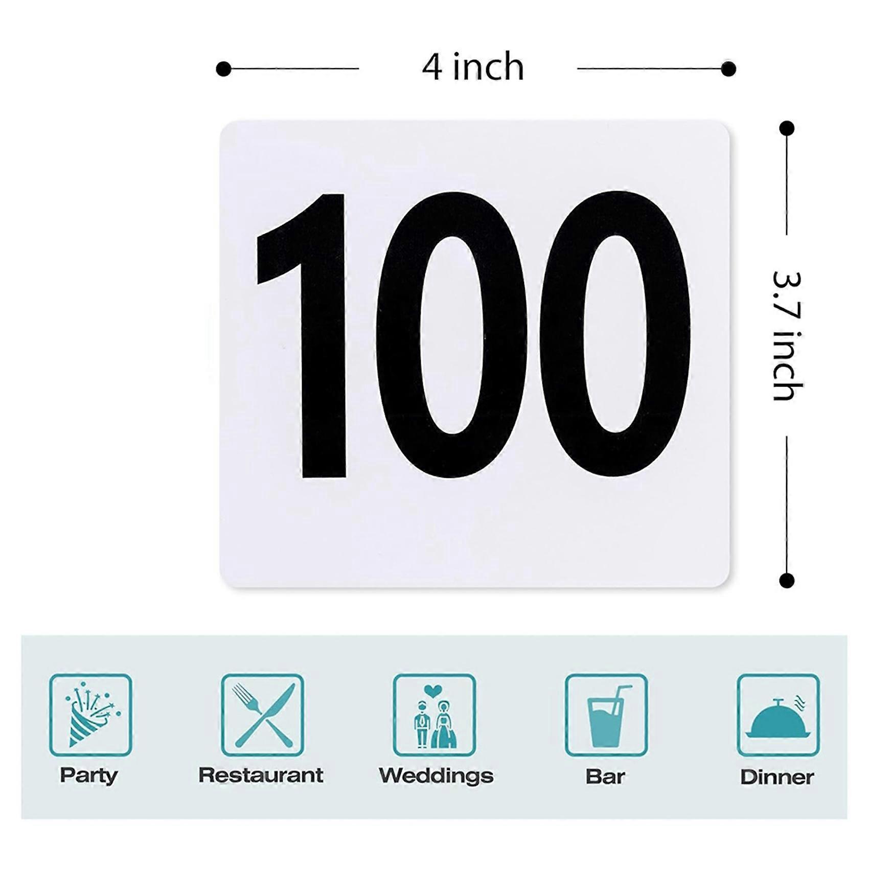 100Pcs Table Numbers 1-100, Double Sided Table Number Cards
