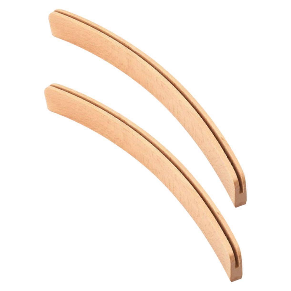 Pack of 2 Wooden Playing Card Holder Beech Beige