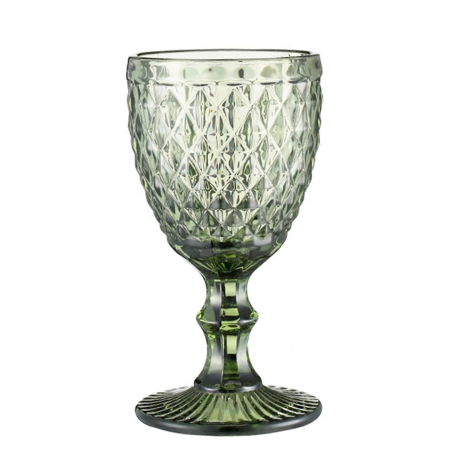Wine Glass Colored Pattern Embossed Stemware For Party And Wedding