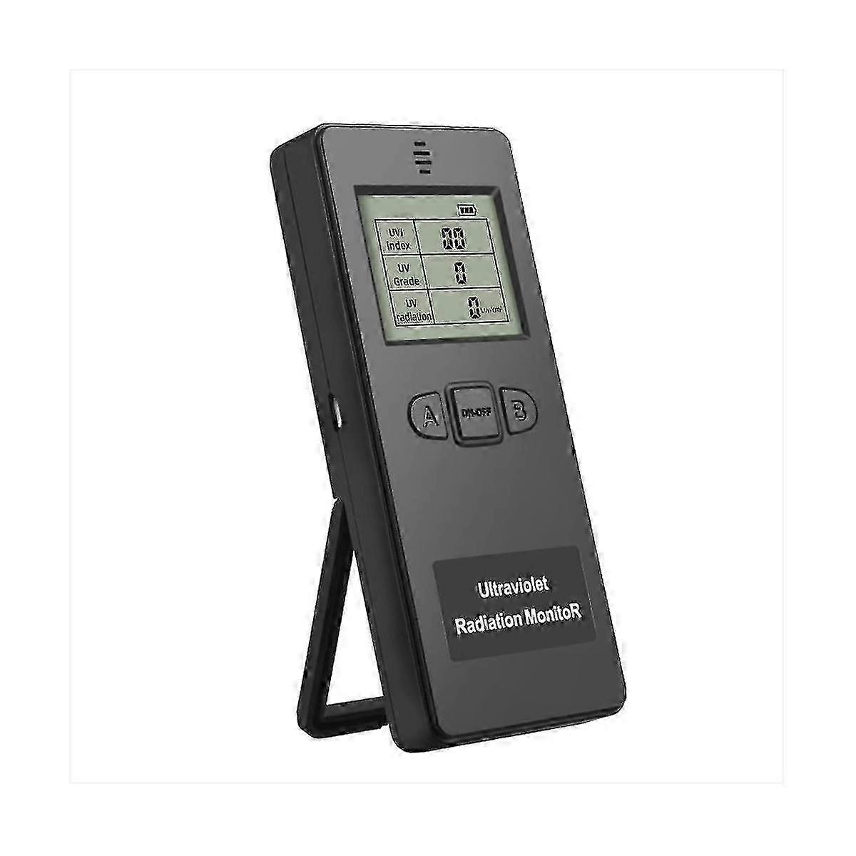 Digital Ultraviolet Radiation Monitor & UV Detector - Portable Device for Home, Office & Outdoor Use - Sleek Black Design