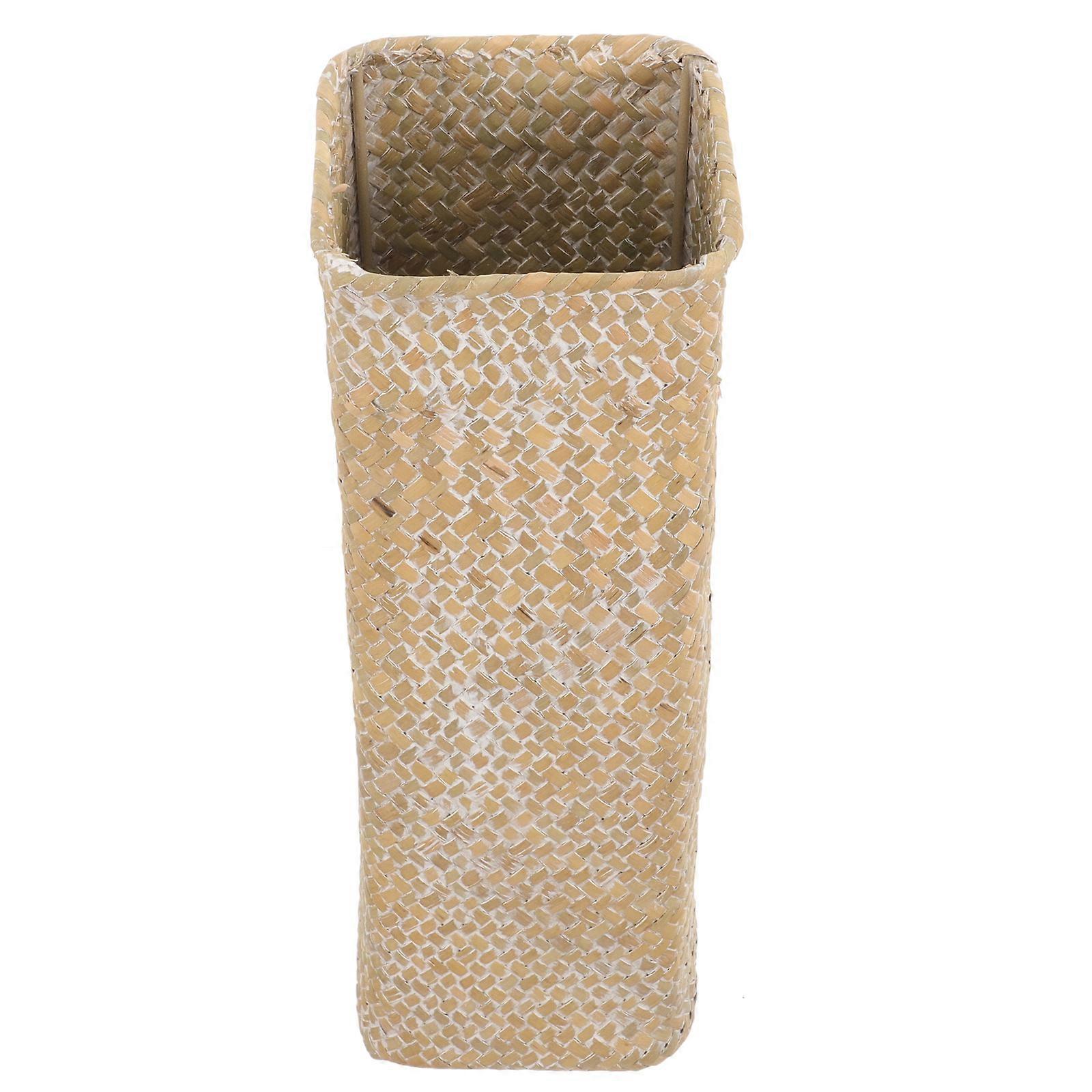 Woven Flower Vase Handmade Seagrass Decorative Plant Holder for Dried Flowers Basket Home Office Decoration Elegant Practical Ornament Natural
