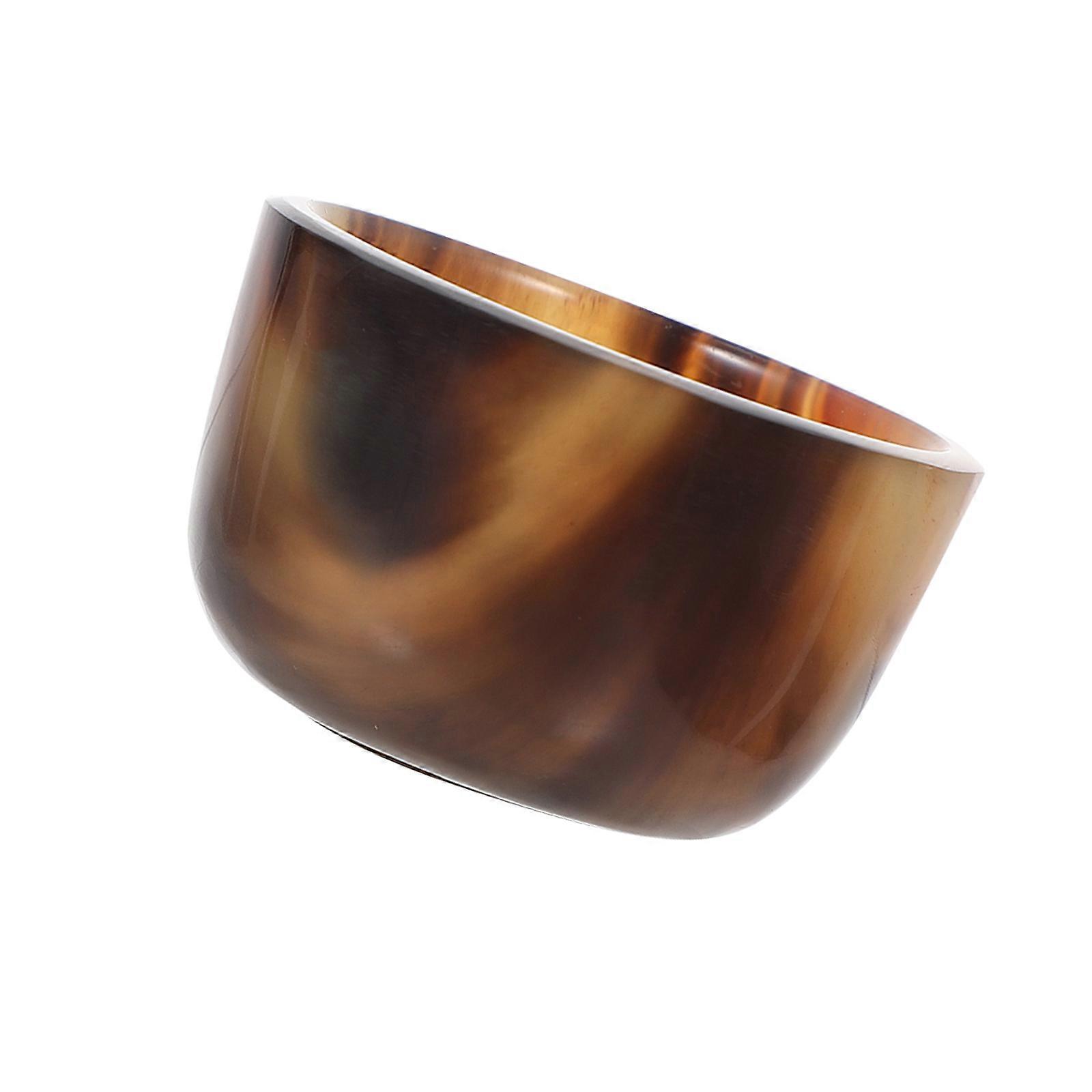 Handmade Horn Teacup for Storage Unique Design Smooth Feel Coffee Color Small Size