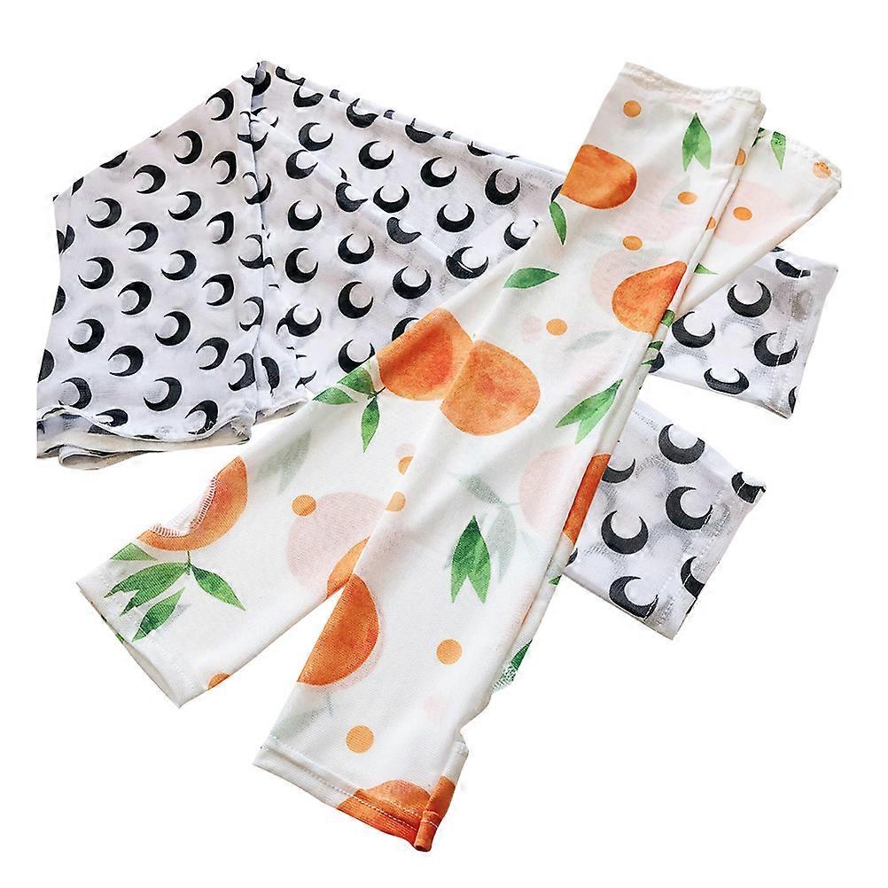 4PCS Summer Gauze UV Protection Arm Sleeves Breathable Mesh for Outdoor Activities Print