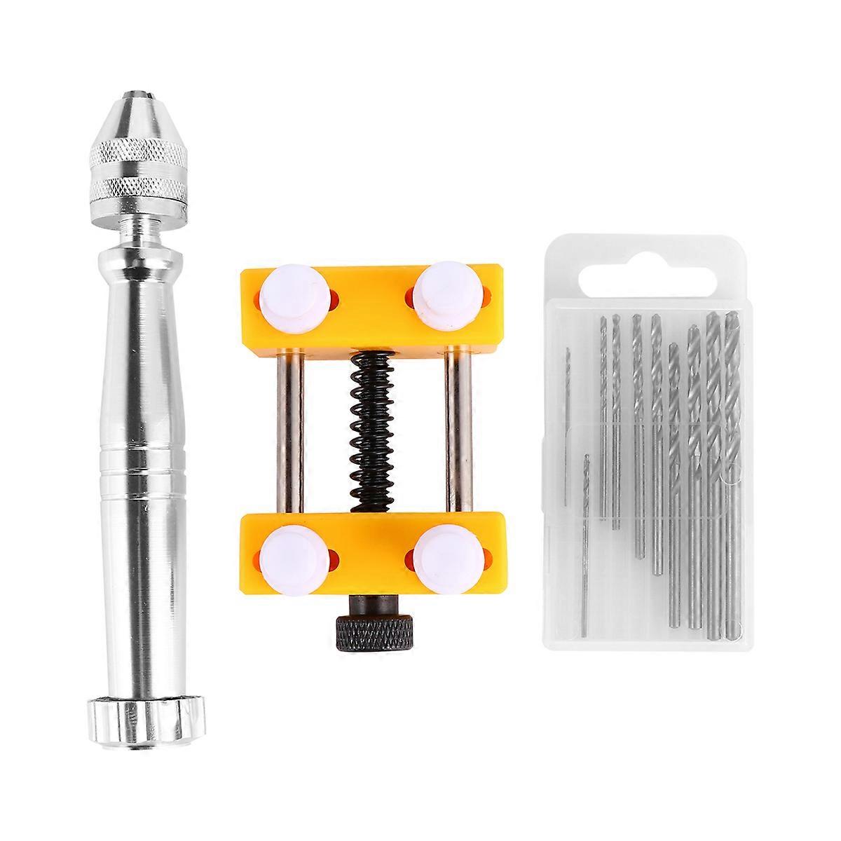 Manual Drill Tool Hand Drill for Woodworking Projects Holding Assorted .7 x 0.6 Inch 1 Set