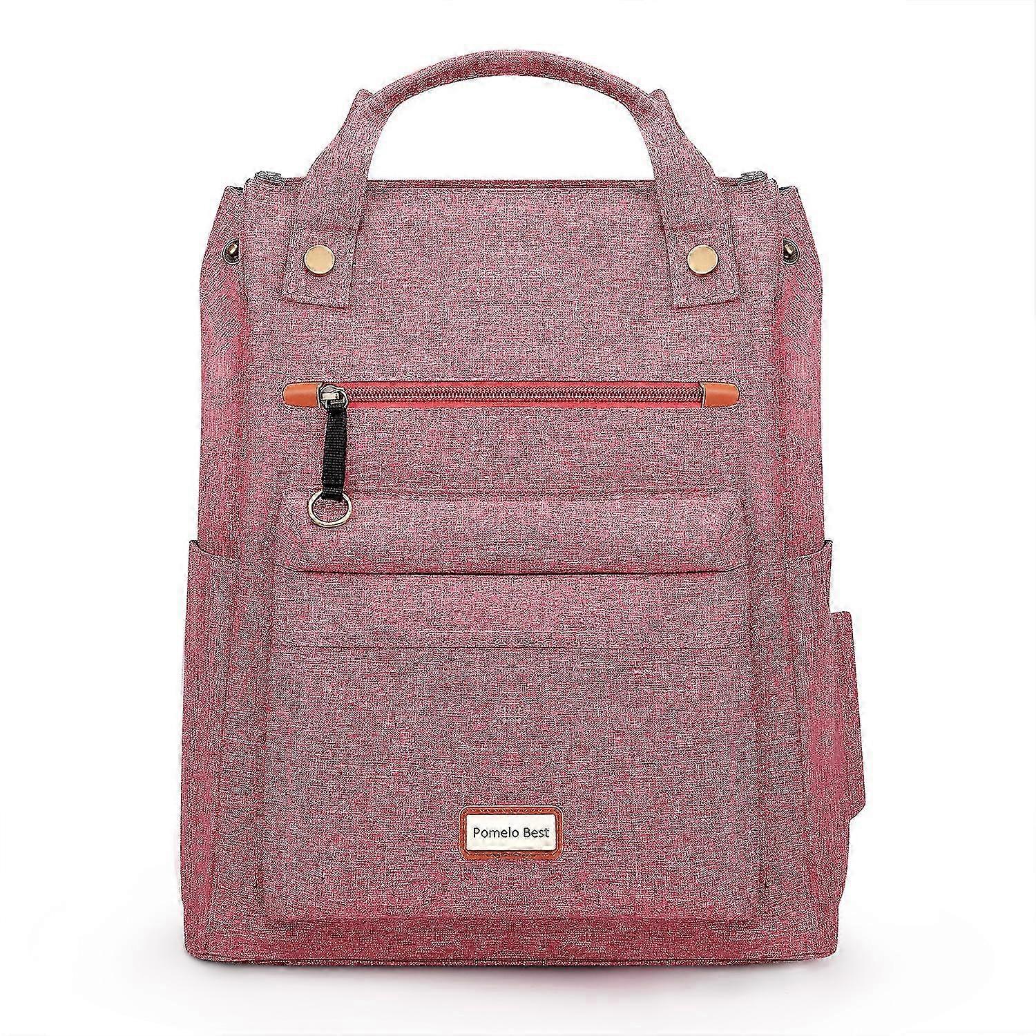 Fashionable Watermelon Red Diaper Bag - Stylish and Functional Baby Tote with Multiple Pockets for Parents on the Go