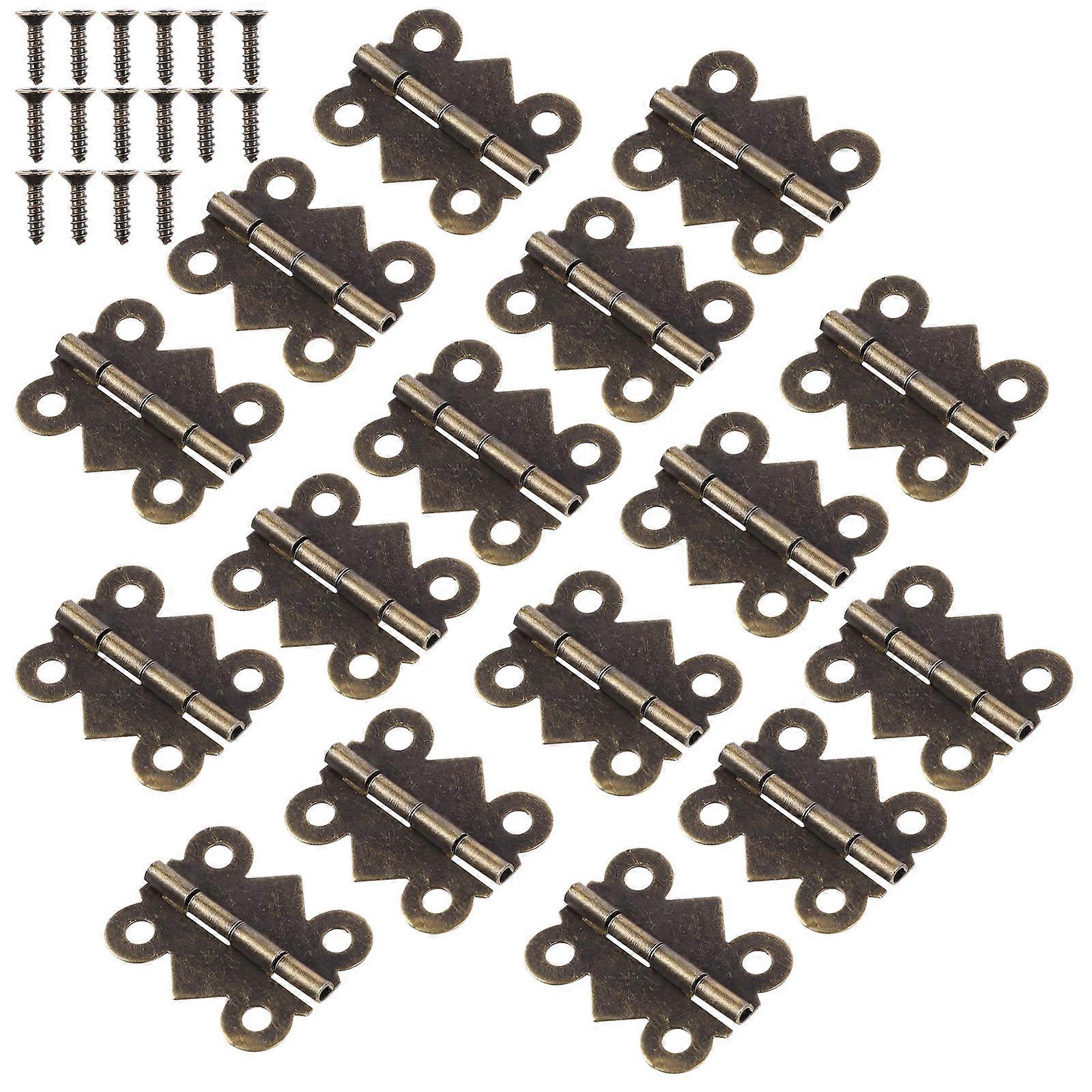 Furniture Hinges Cabinet Door Antique Style Butterfly Shape Design 2.3X1.9cm Iron 48Pcs
