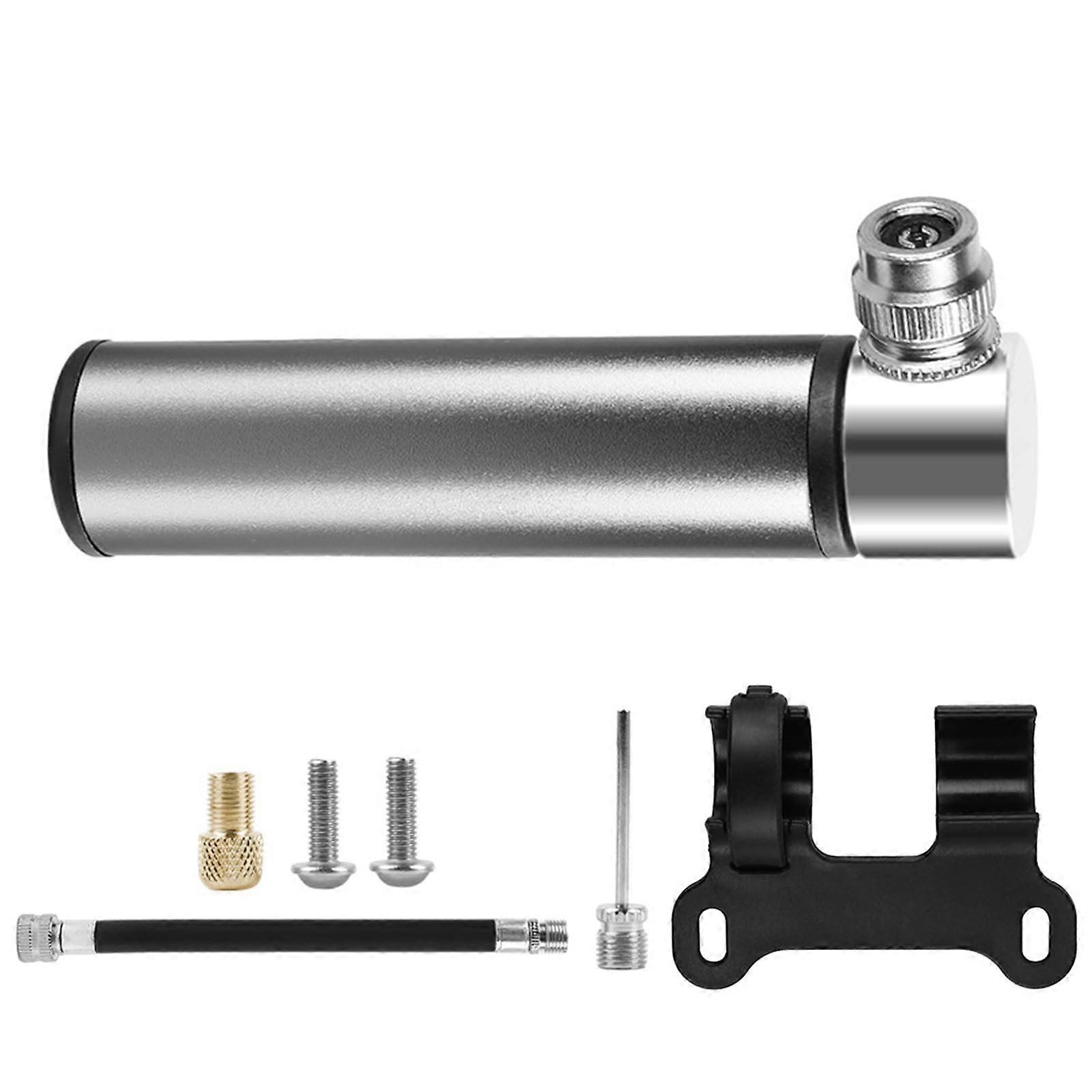 Lightweight Bicycle Pump with Durable Valves for Road and Mountain Bikes, Silver Hand Tire Inflator Tool