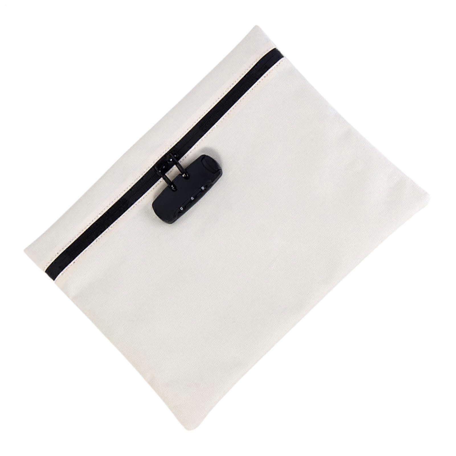 Lockable Storage Bag, Waterproof AntiTheft Organizer for Camping Gym Office White