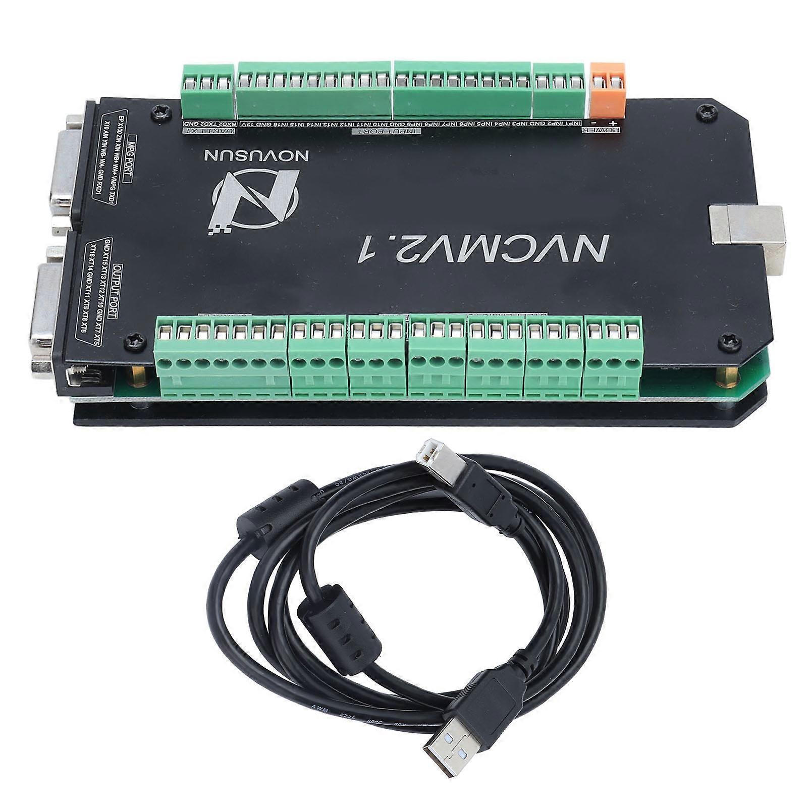 CNC Motion Controller Board USB Interface Stepper Motor Driver Control Module with Cable5 Axes