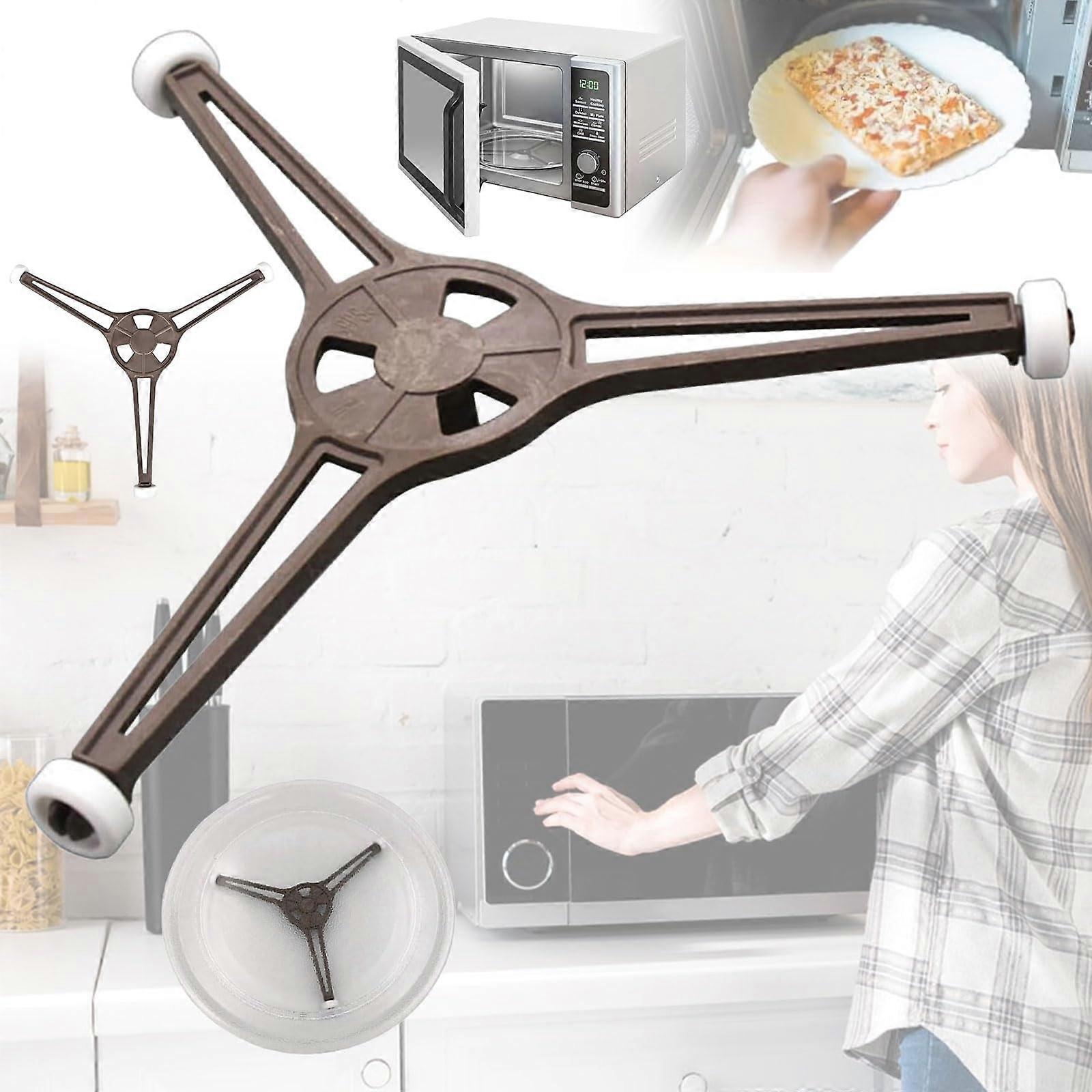 Universal Microwave Turntable Support Stand, Rotating Base, Tray with 3 Wheel Rollers