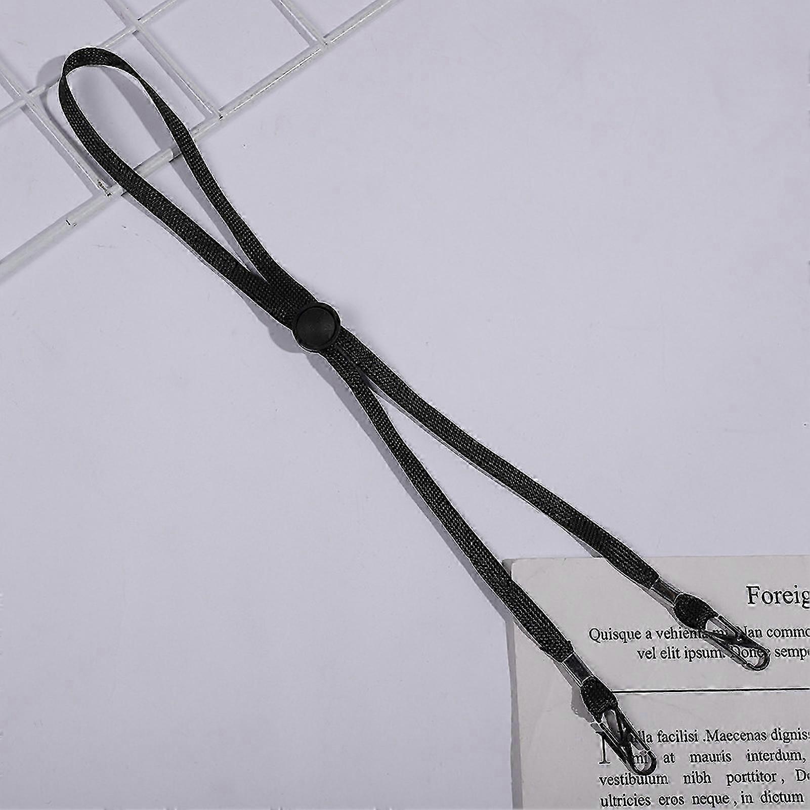 Flexible Adjustable Hat Strap Removable Windproof Hat Chin Cord Anti Lost Strap with ClipsBlack