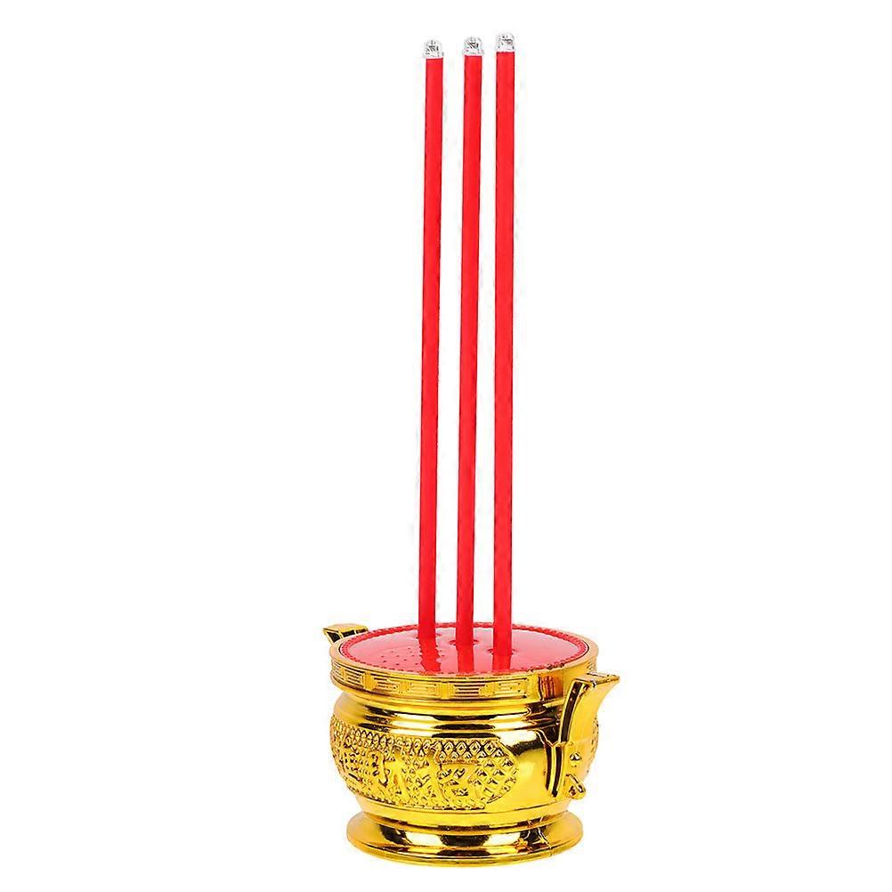 LED Electronic Incense Burner, Flameless & Odorless Censer for Buddhist Decoration, Studio Use, Pet Friendly, Ideal for Holidays & Parties