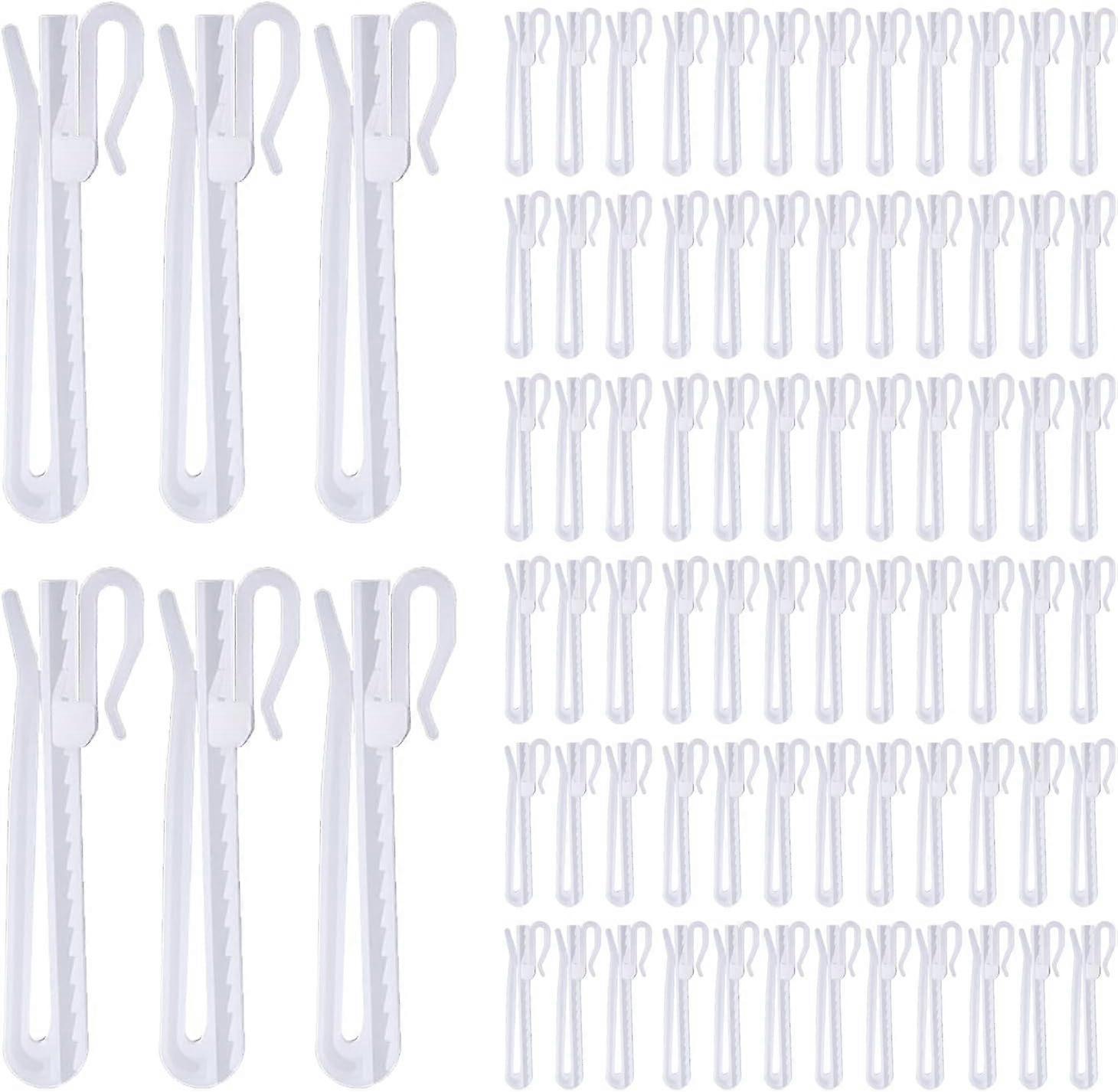 80 Pcs Plastic Curtain Hooks, Adjustable Pinch Pleat Hooks