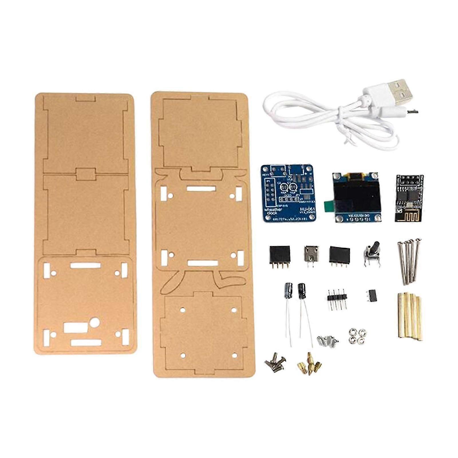 Real Time Weather Clock Kits LED Display for Home Baby Room Desktop