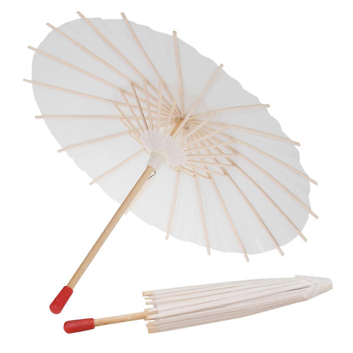 White Paper Parasol Umbrellas Elegant DIY Craft Accessory for Weddings, Events, and Party Decorations Random Handle Design