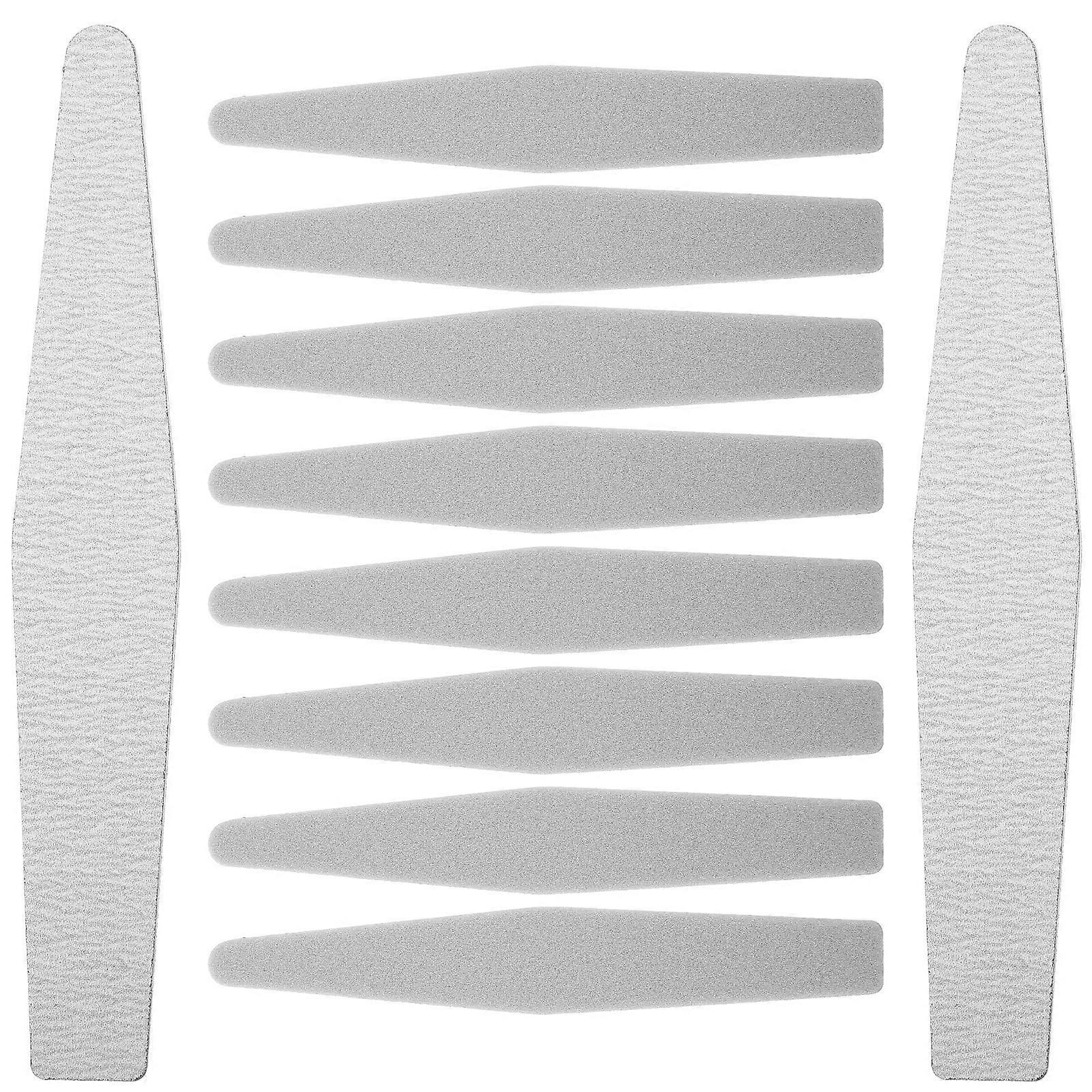Nail Buffer Files with Dual-Sided Design for Manicure Use Grey Sponge 10 Pieces