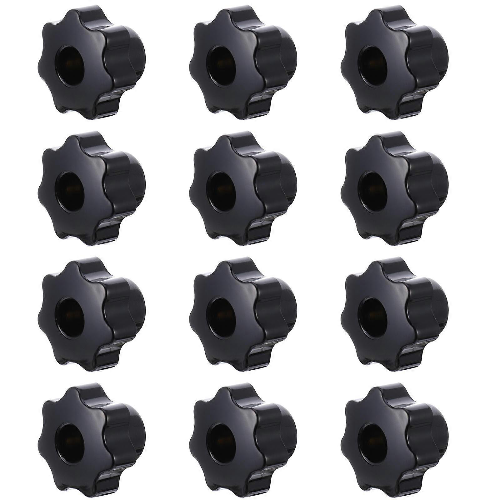 12 Pcs Plastic Knurled Clamping Nuts Knob Handle Star Knob Threaded Hand Knob
