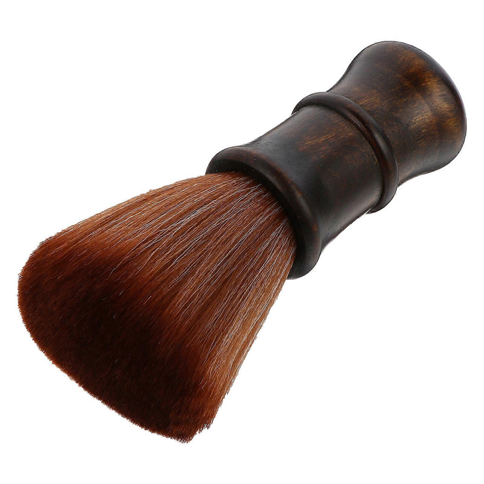 Black Hair Cutting Brush with Wooden Handle for Cleaning Super Comfort Soft High Density 7.8 Inches
