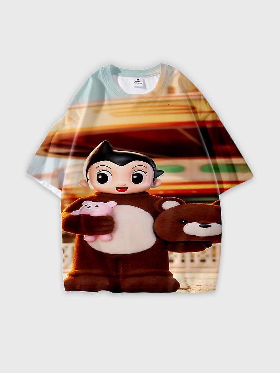 T-shirt round neck Cartoon Role Pattern loose short sleeve D846