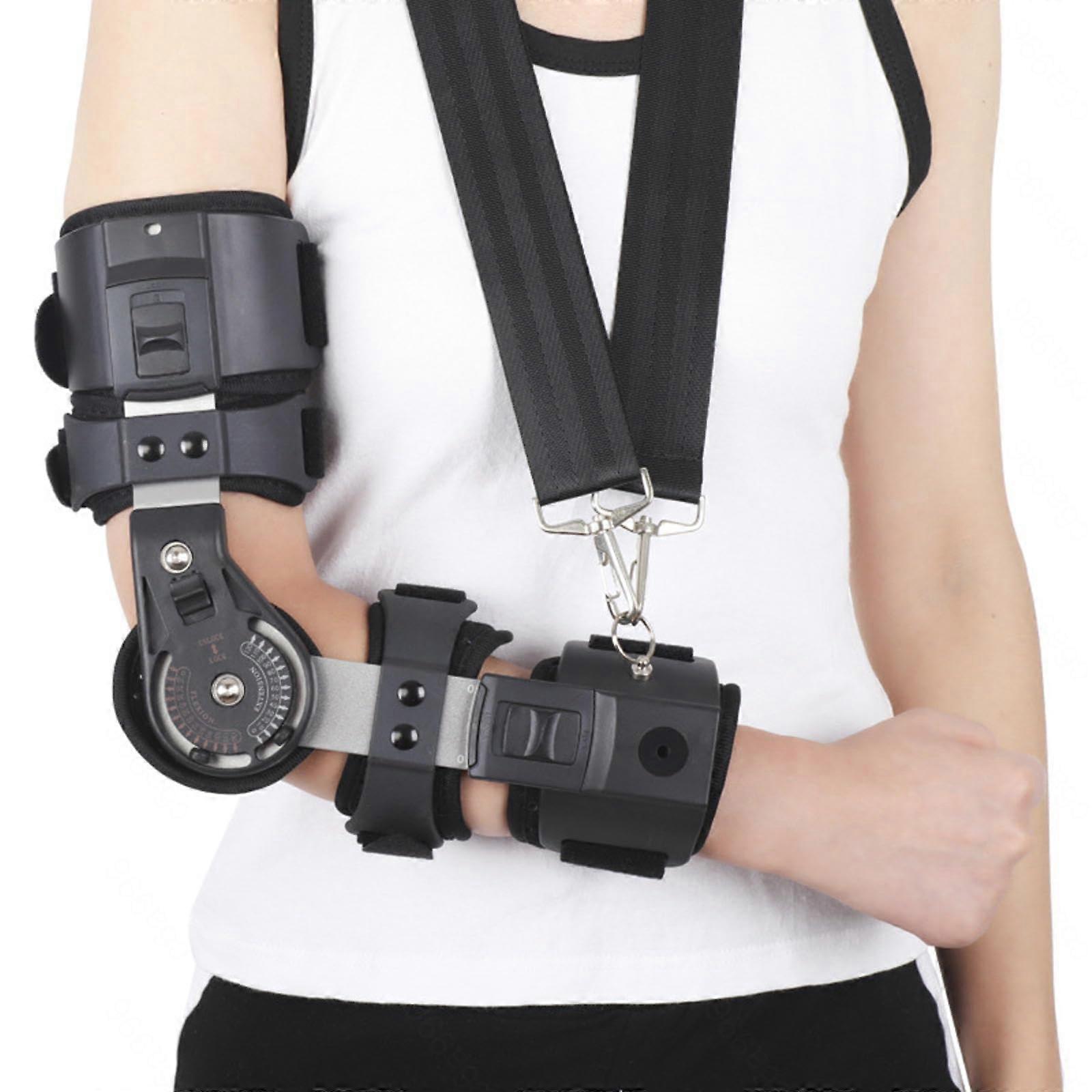 ROM Hinge Elbow Brace, Adjustable PostOP Elbow Brace, Stabiliser, Hand Splint, Arm Injury, Recovery Support After Surgery, Orthotics, Left