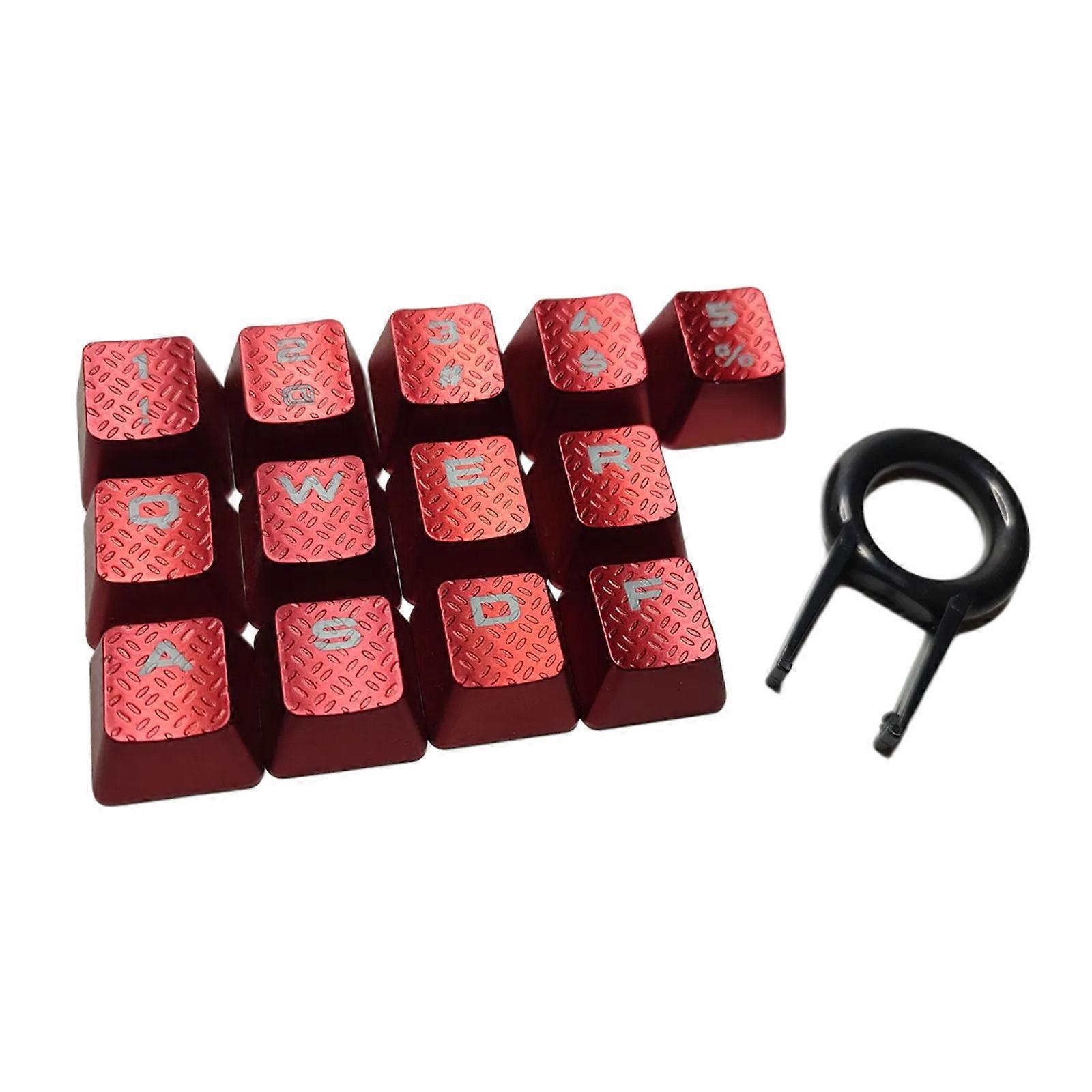13PCS Key Caps Anti Slip Textured Keycaps for Mechanical Keyboards Perfectly for K70 RGBK70 K95 K90 Gaming Programming Red