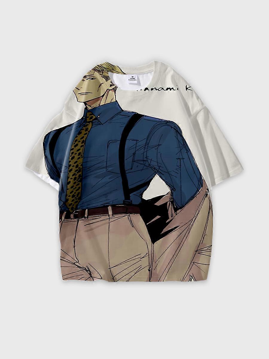 T-shirt round neck Character Pattern loose short sleeve P3228