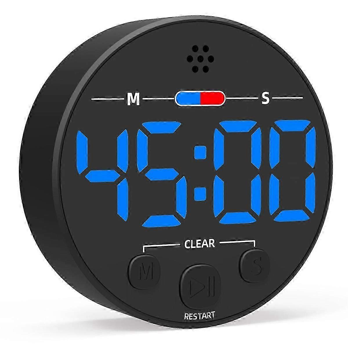 LED Digital Timer with Visual Display - Ideal Kitchen Countdown Clock in Blue Color for Cooking & Baking Precision