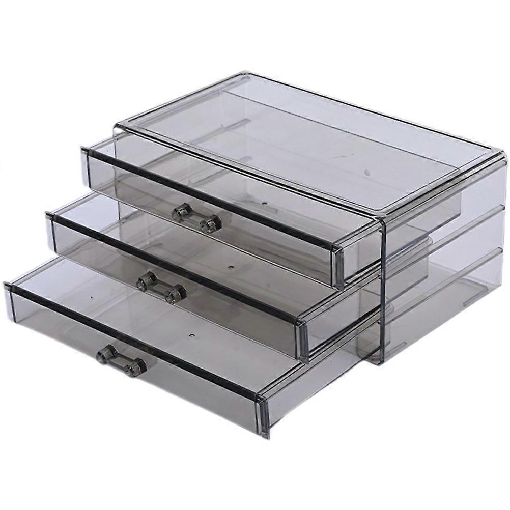 Durable Grey Desktop Organizer for Cosmetics and Sundries Storage, Material, Ideal for Bathroom and Desk, 13.5 x 9 x 3.5 inches