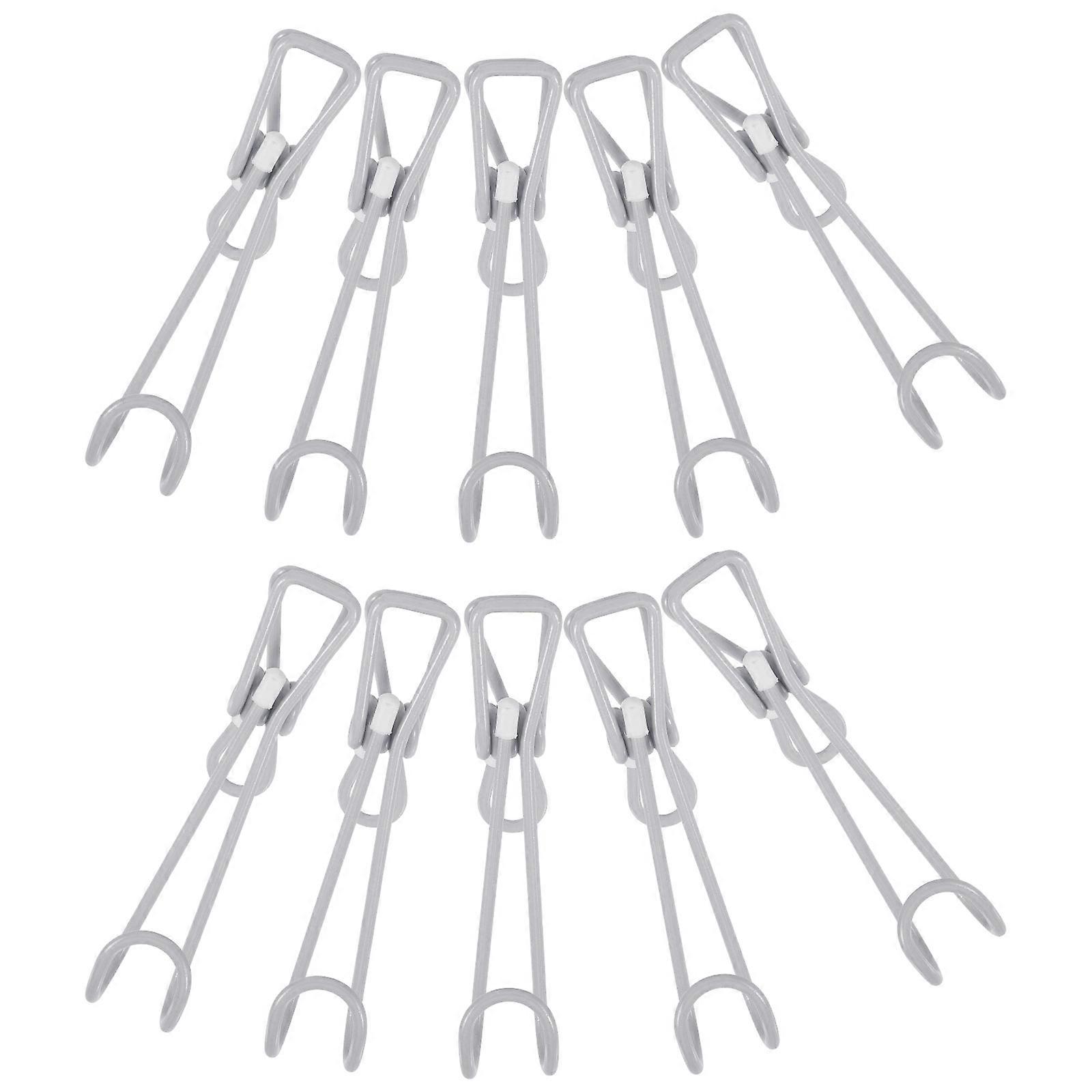 Stainless Steel Clip Hooks for Home Use Strong and Metal Spring Clips with Long Tail for Kitchen and Bathroom 10 Pieces