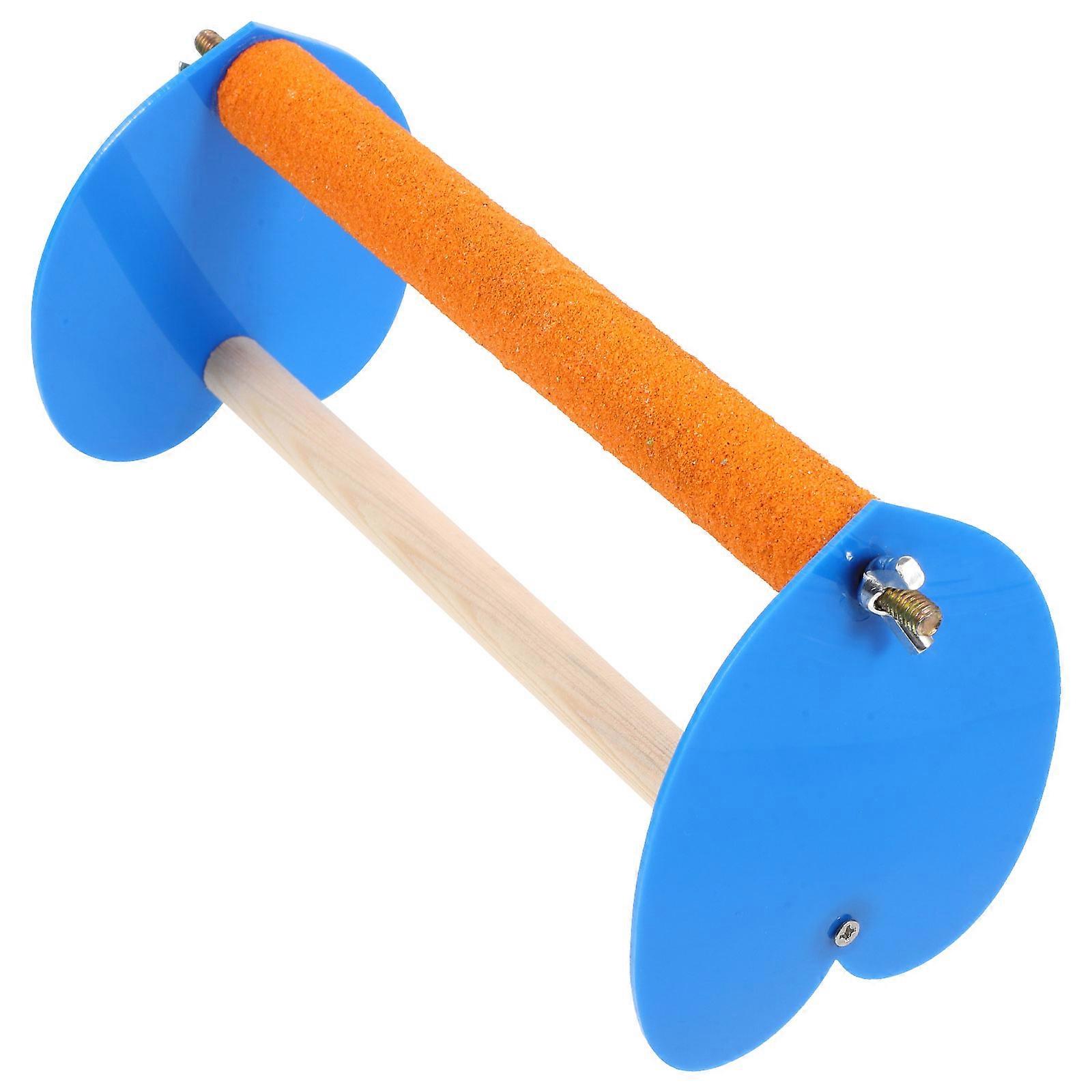 Assorted Color Bird Perch Stand Desktop Parrot Training Stand Durable Wood Acrylic for Pet Use 27.5 x 19.5 cm