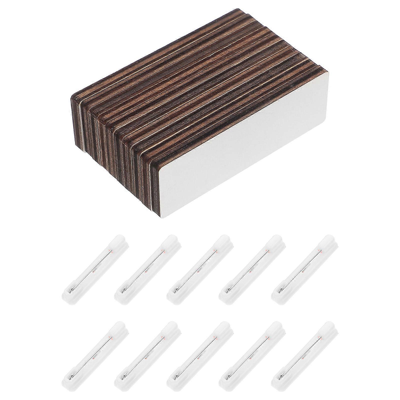 10pcs Diy Wooden Name Tags With Clips Blank Name Badges For Sublimation Reusable Name Plates With Pins Wooden Name Tags Blank Name Tags