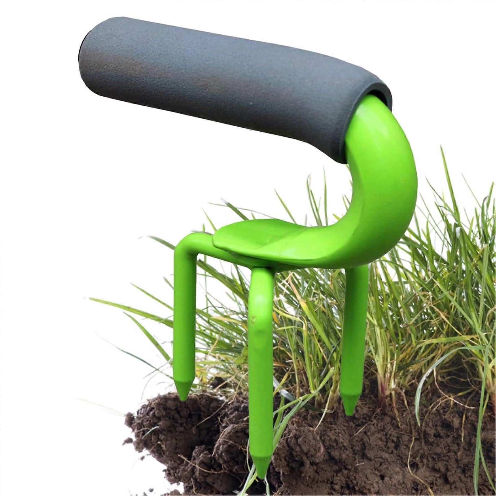 Cultivator for Loosening and Aerating Soil, 12 cm Stems, 7.5 cm Tines, Green, Suitable for Light to Medium Heavy Soils